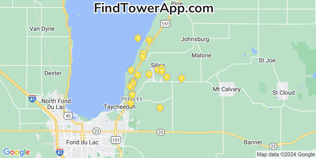 AT&T 4G/5G cell tower coverage map Saint Peter, Wisconsin