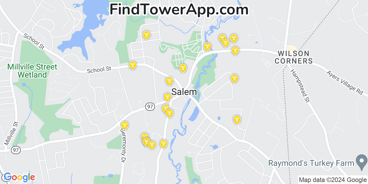 T-Mobile 4G/5G cell tower coverage map Salem, New Hampshire