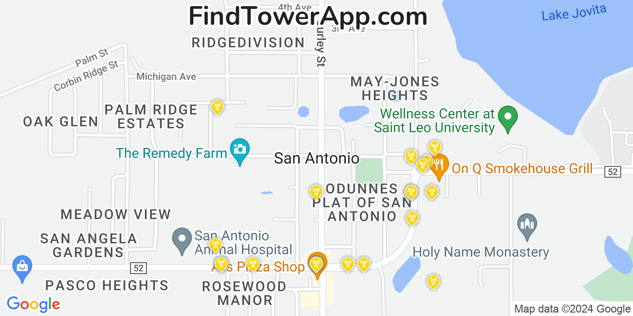 AT&T 4G/5G cell tower coverage map San Antonio, Florida