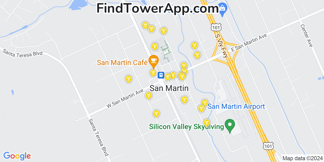 T-Mobile 4G/5G cell tower coverage map San Martin, California