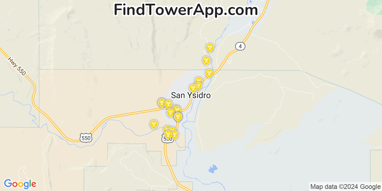 T-Mobile 4G/5G cell tower coverage map San Ysidro, New Mexico