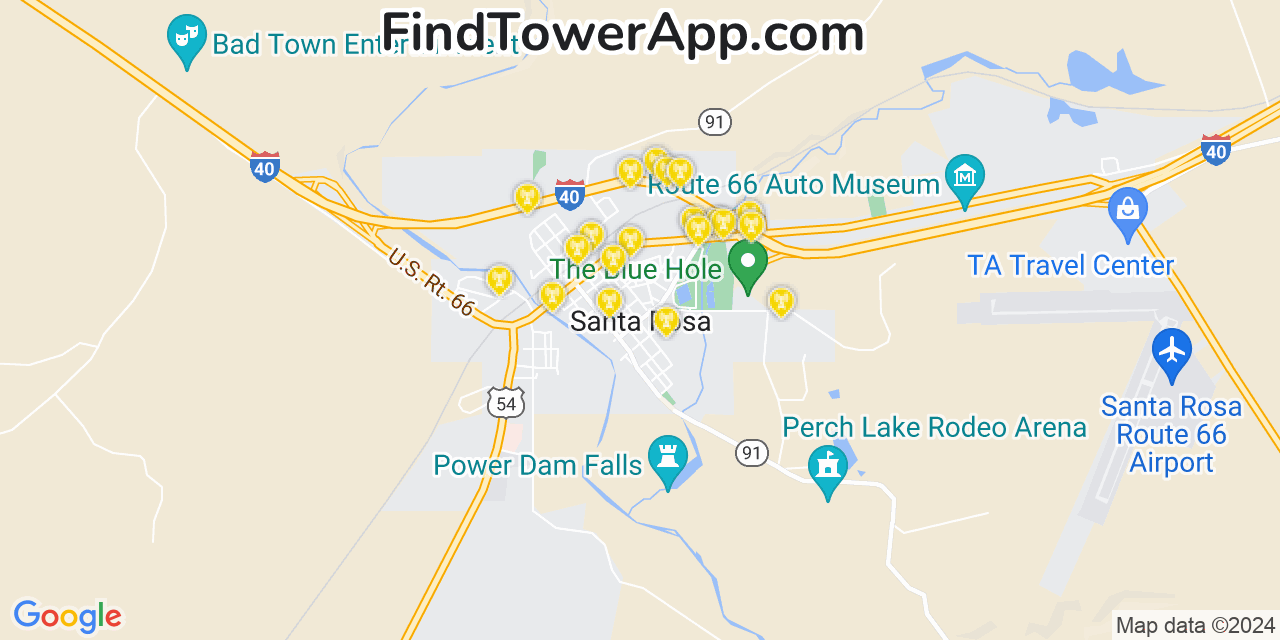 T-Mobile 4G/5G cell tower coverage map Santa Rosa, New Mexico