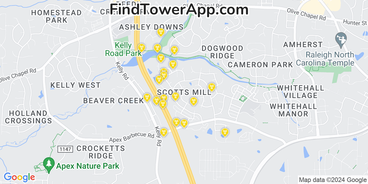 T-Mobile 4G/5G cell tower coverage map Scotts Mill, North Carolina