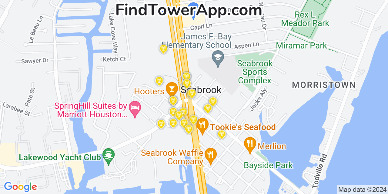T-Mobile 4G/5G cell tower coverage map Seabrook, Texas
