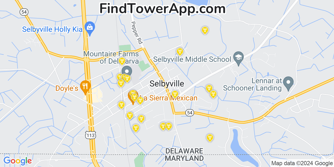 T-Mobile 4G/5G cell tower coverage map Selbyville, Delaware