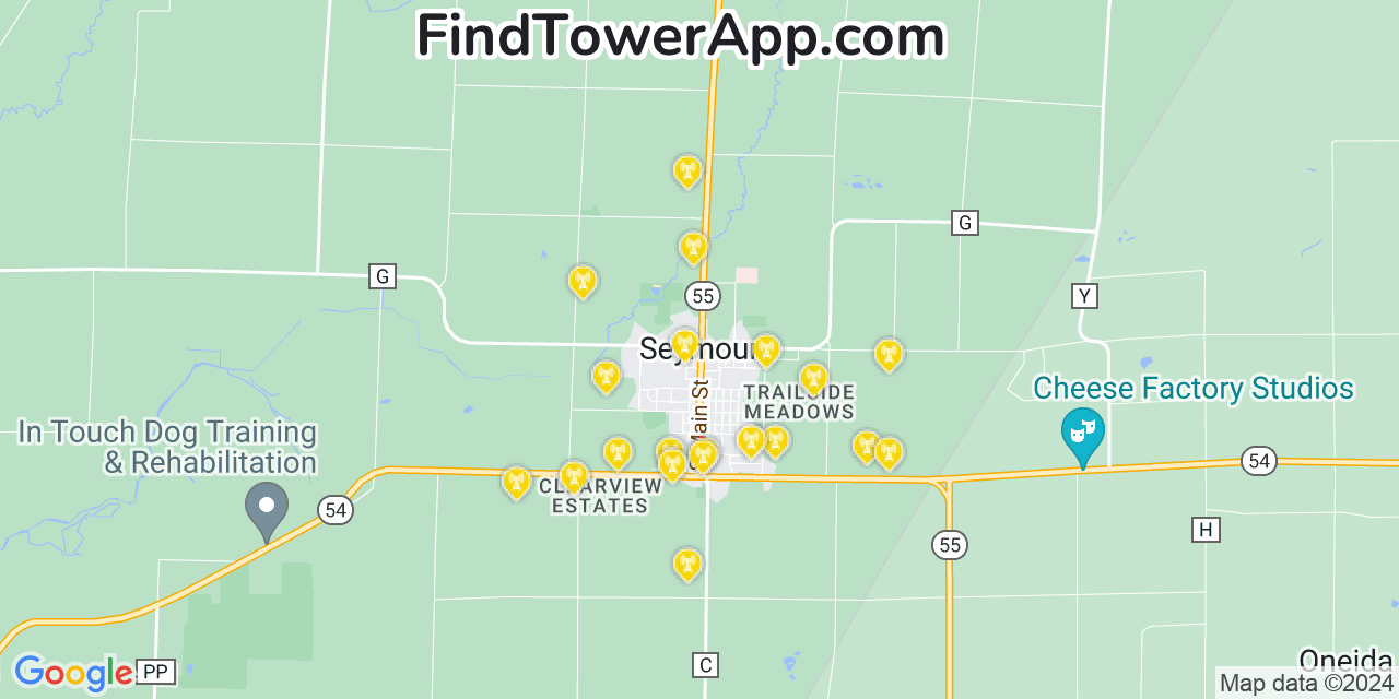 T-Mobile 4G/5G cell tower coverage map Seymour, Wisconsin