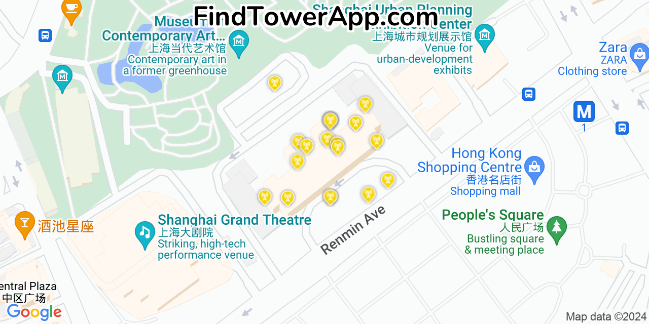 Shanghai (China) 4G/5G cell tower coverage map