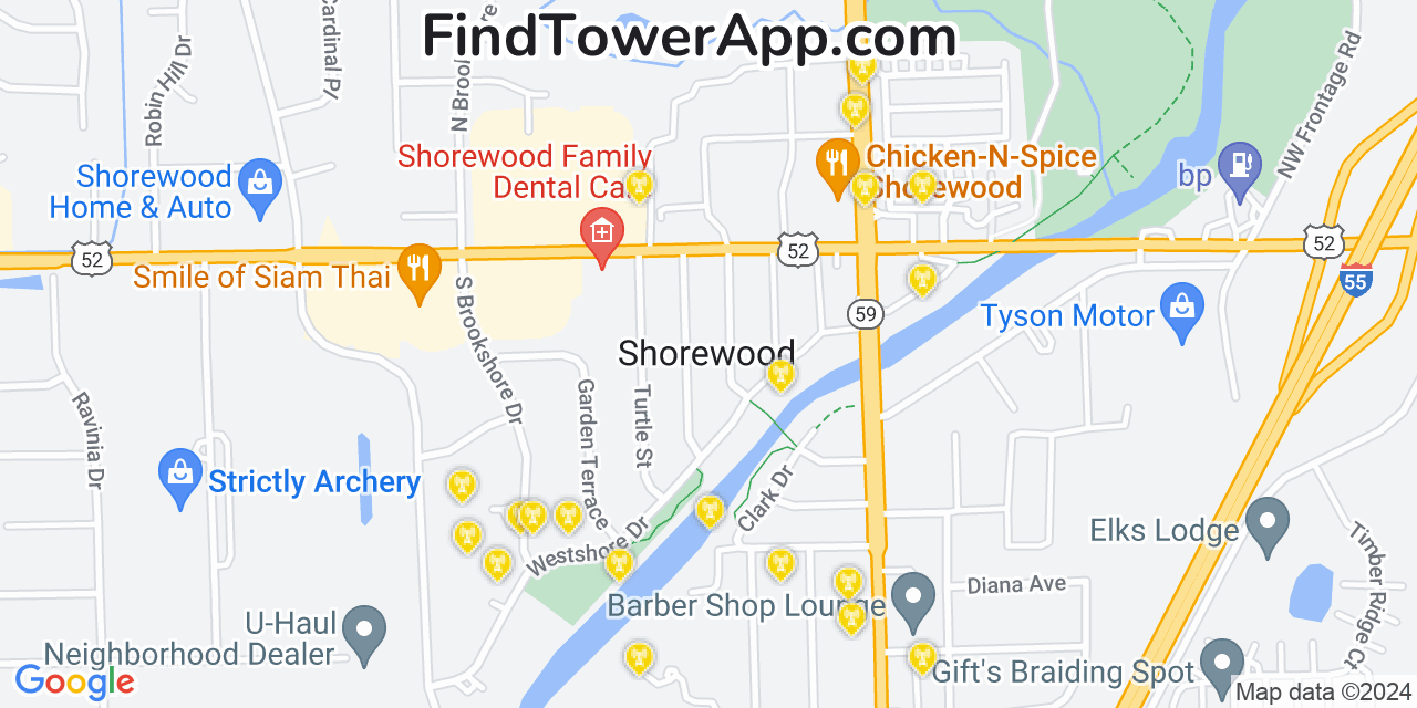 T-Mobile 4G/5G cell tower coverage map Shorewood, Illinois