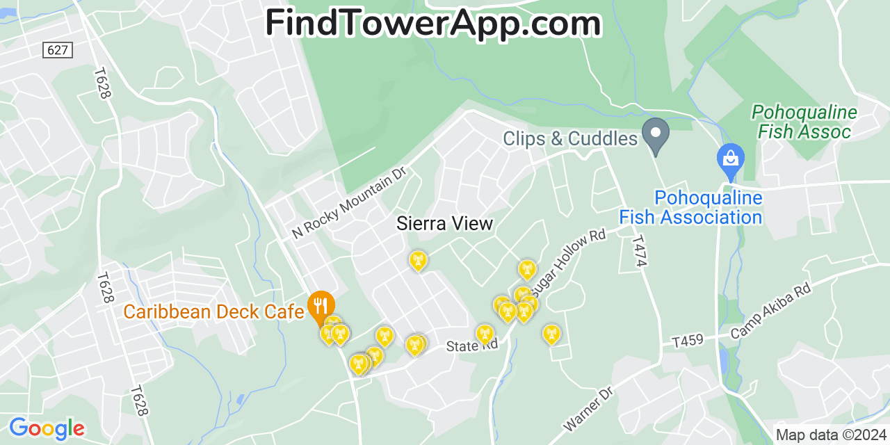 AT&T 4G/5G cell tower coverage map Sierra View, Pennsylvania