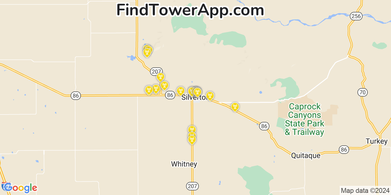 T-Mobile 4G/5G cell tower coverage map Silverton, Texas