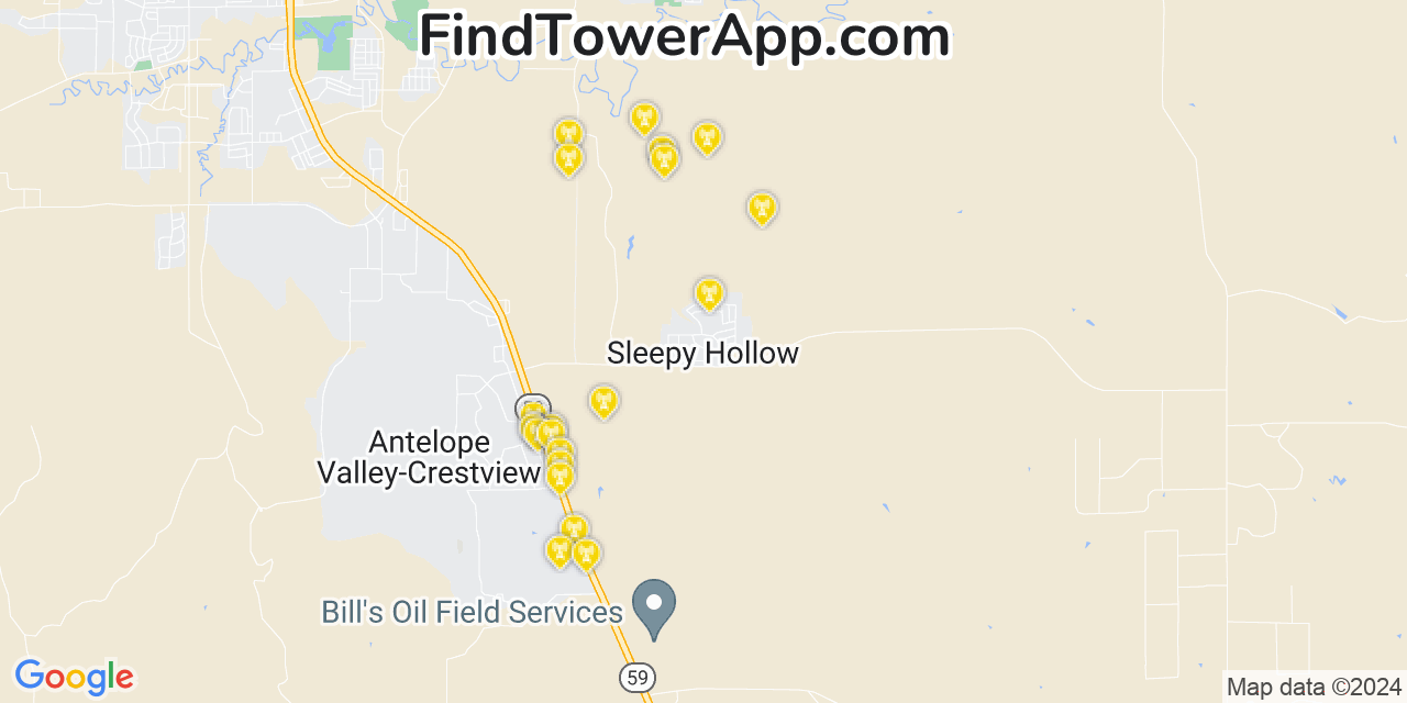 AT&T 4G/5G cell tower coverage map Sleepy Hollow, Wyoming