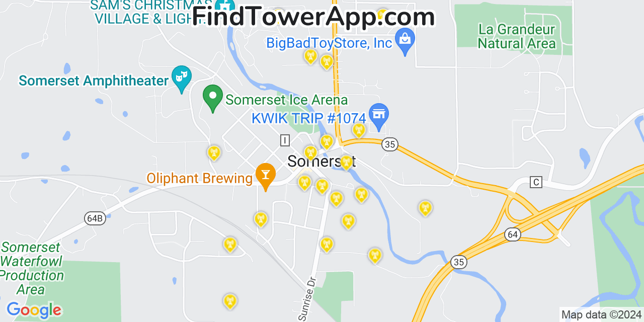 T-Mobile 4G/5G cell tower coverage map Somerset, Wisconsin