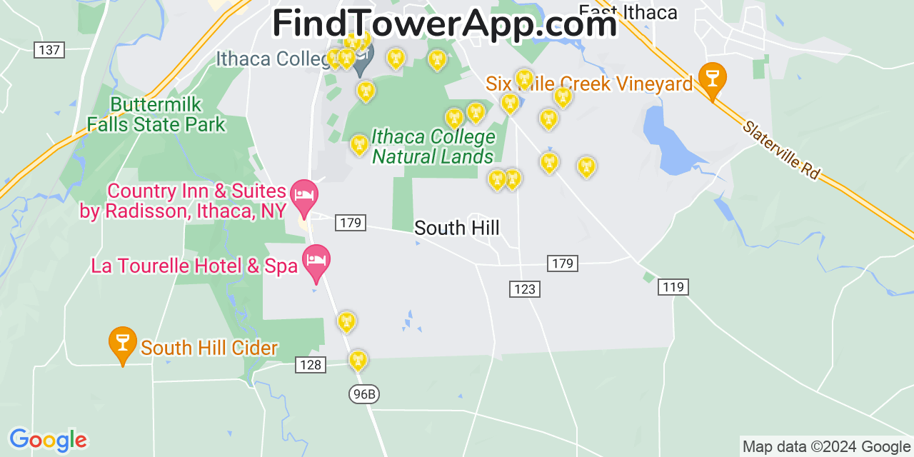 T-Mobile 4G/5G cell tower coverage map South Hill, New York