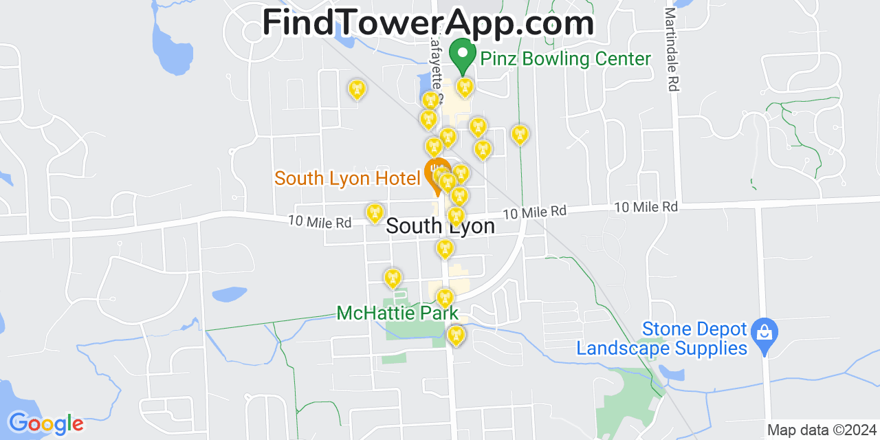 T-Mobile 4G/5G cell tower coverage map South Lyon, Michigan