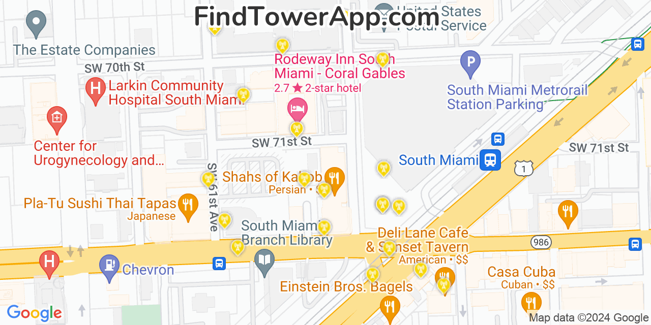 T-Mobile 4G/5G cell tower coverage map South Miami, Florida
