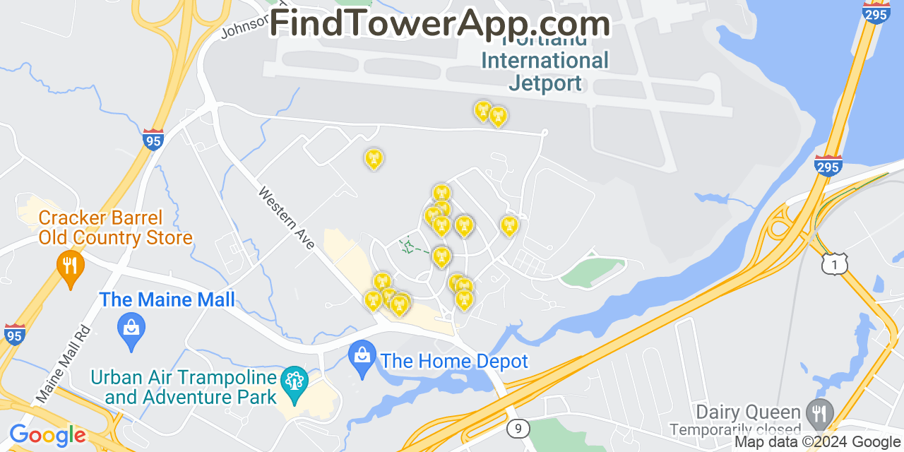 T-Mobile 4G/5G cell tower coverage map South Portland Gardens, Maine