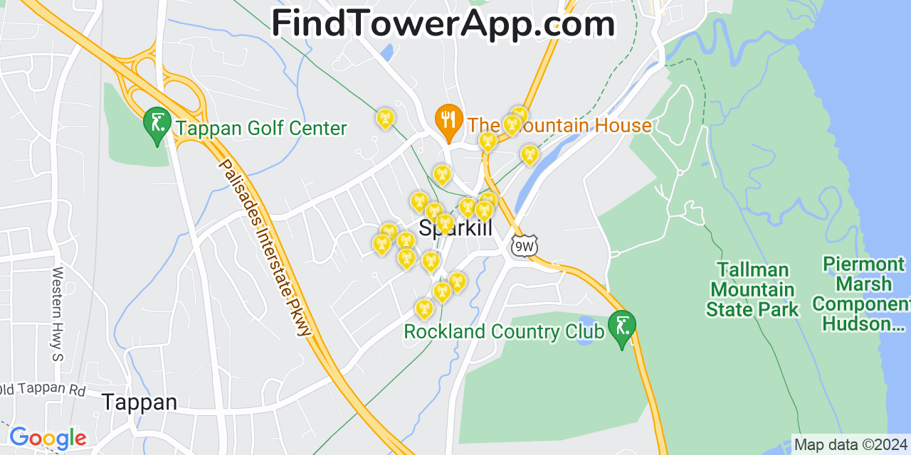 AT&T 4G/5G cell tower coverage map Sparkill, New York