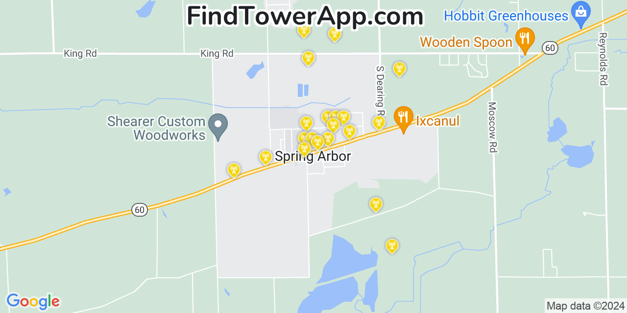 T-Mobile 4G/5G cell tower coverage map Spring Arbor, Michigan