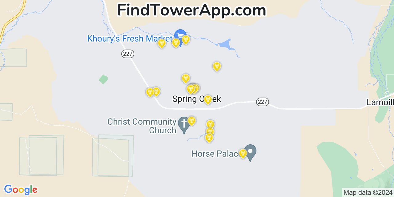 AT&T 4G/5G cell tower coverage map Spring Creek, Nevada