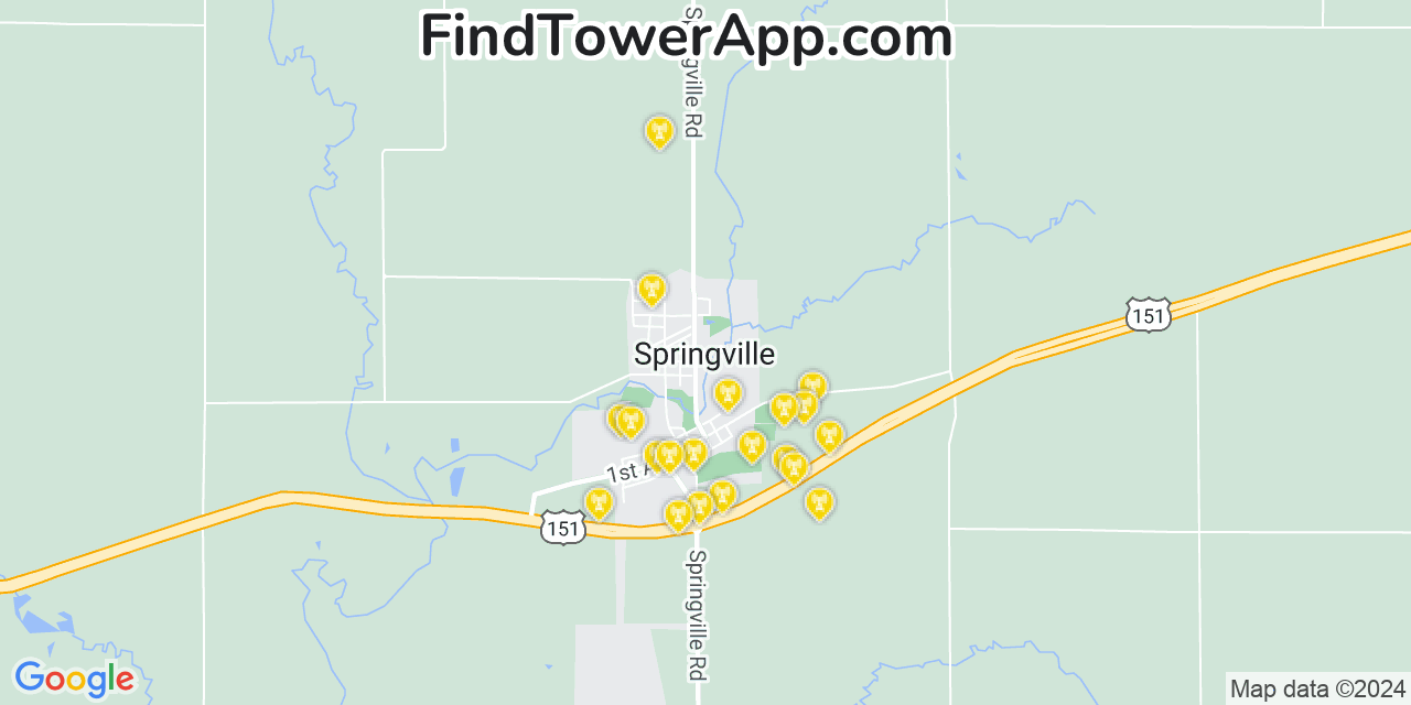 T-Mobile 4G/5G cell tower coverage map Springville, Iowa