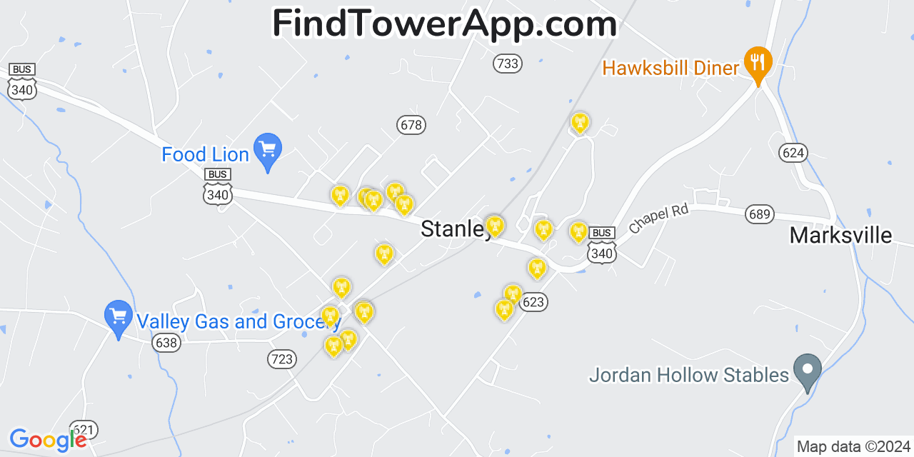 T-Mobile 4G/5G cell tower coverage map Stanley, Virginia