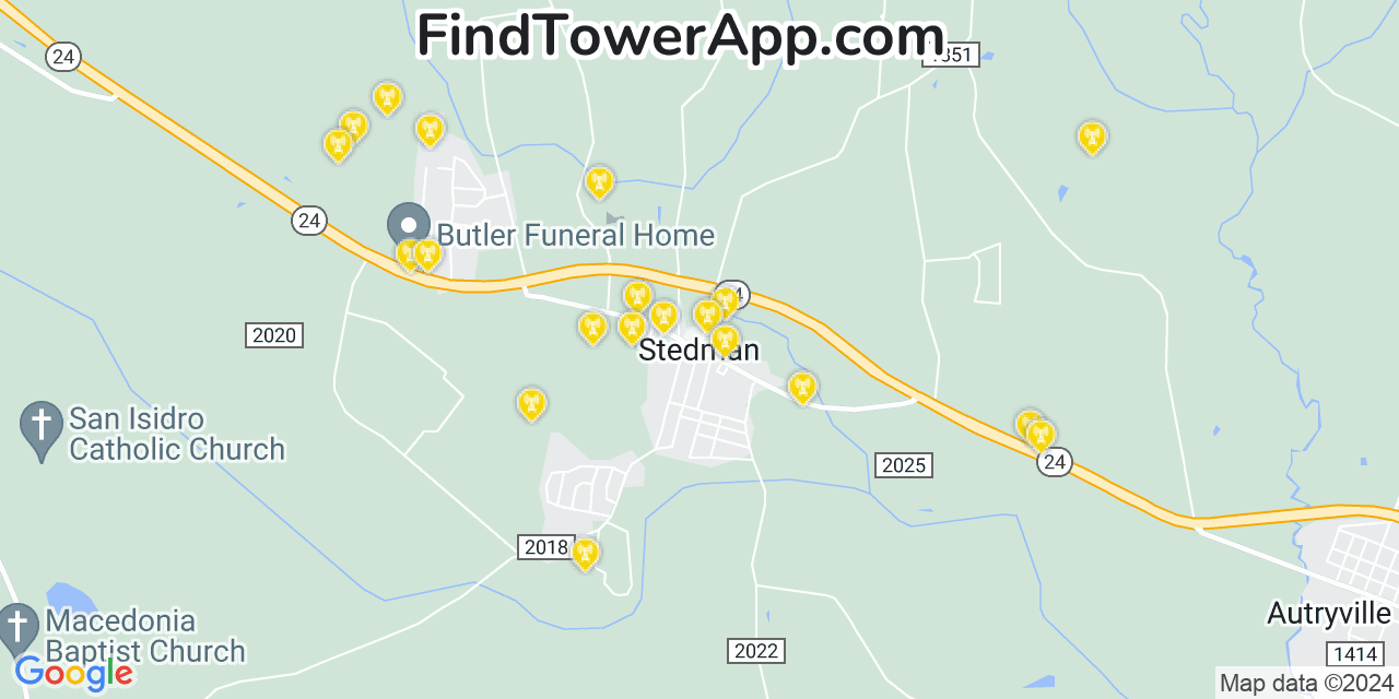 AT&T 4G/5G cell tower coverage map Stedman, North Carolina