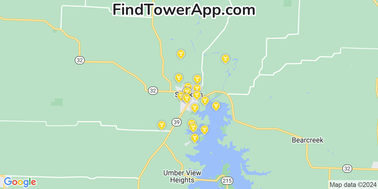 AT&T 4G/5G cell tower coverage map Stockton, Missouri