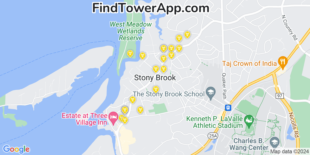 T-Mobile 4G/5G cell tower coverage map Stony Brook, New York