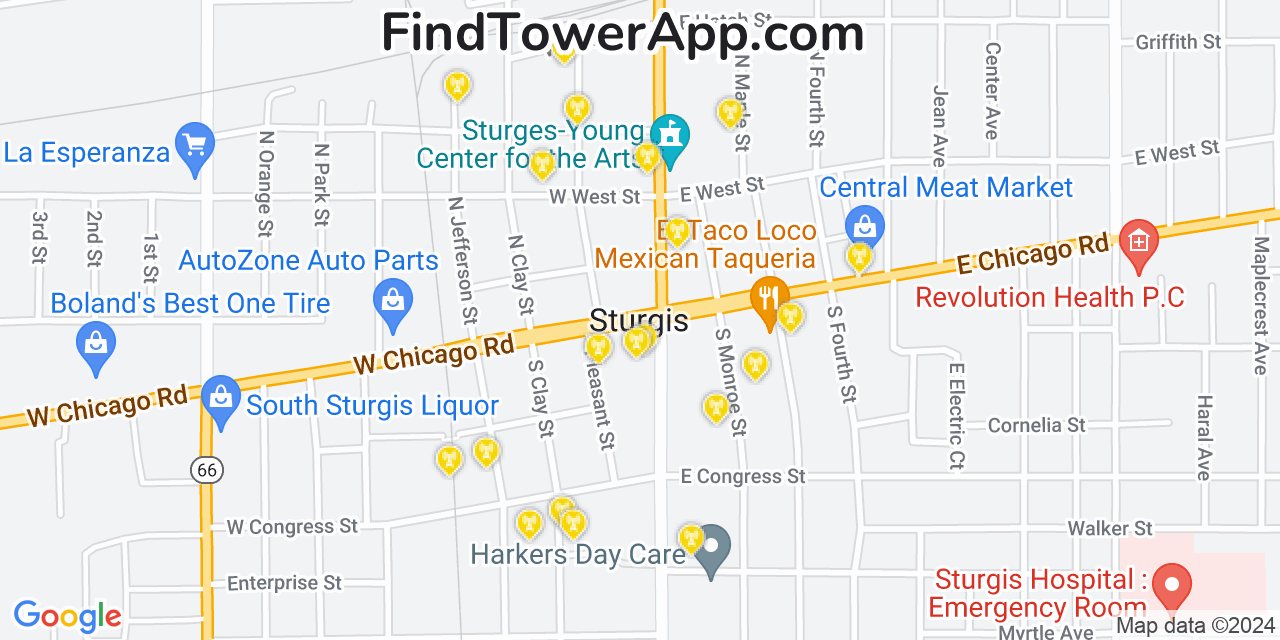 T-Mobile 4G/5G cell tower coverage map Sturgis, Michigan