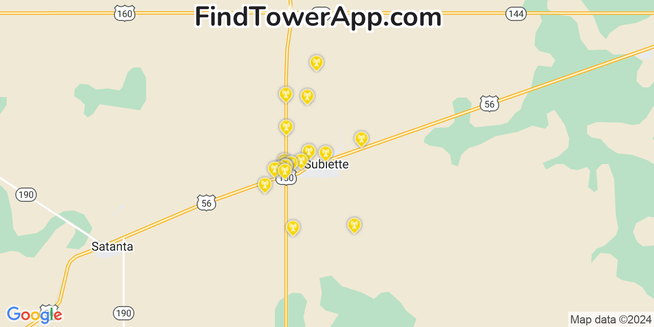 T-Mobile 4G/5G cell tower coverage map Sublette, Kansas