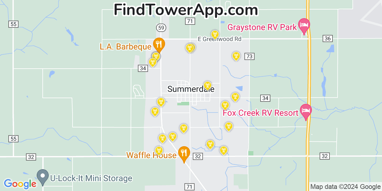 T-Mobile 4G/5G cell tower coverage map Summerdale, Alabama