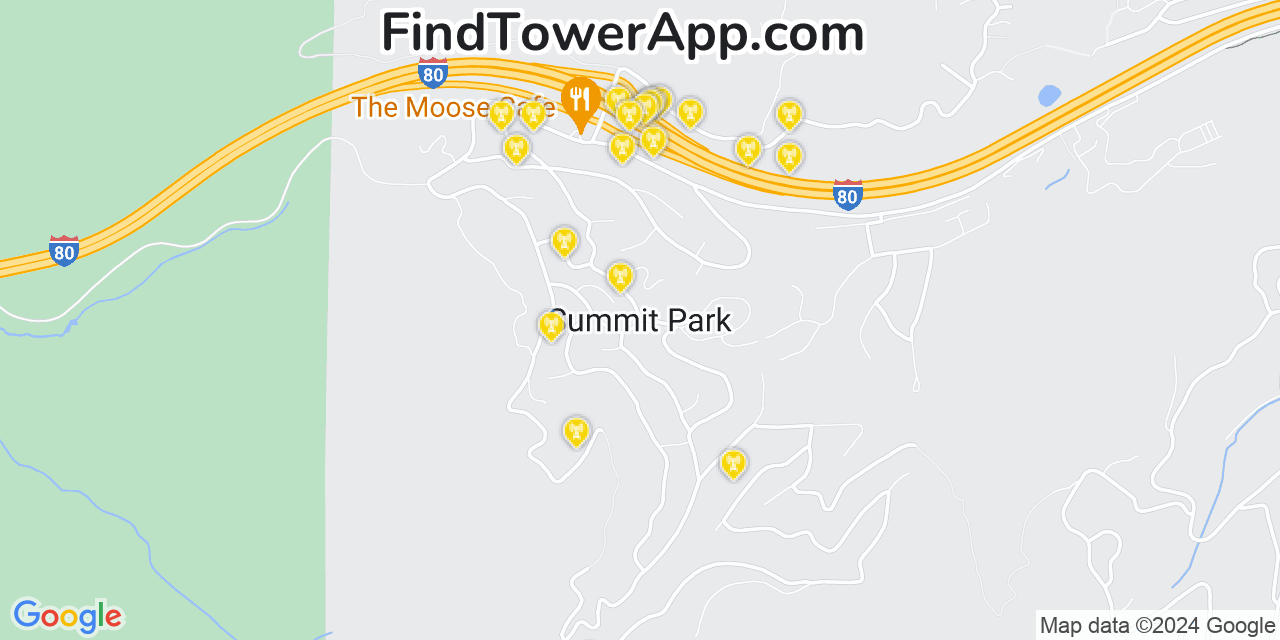 AT&T 4G/5G cell tower coverage map Summit Park, Utah