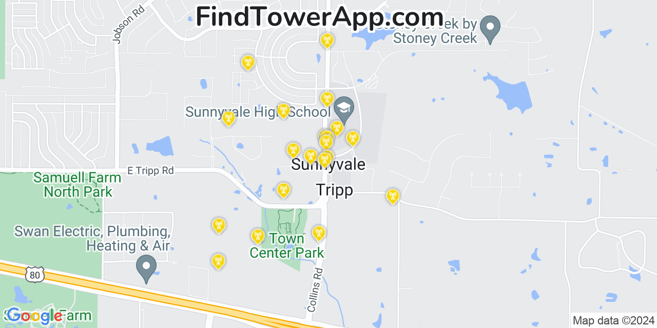 T-Mobile 4G/5G cell tower coverage map Sunnyvale, Texas