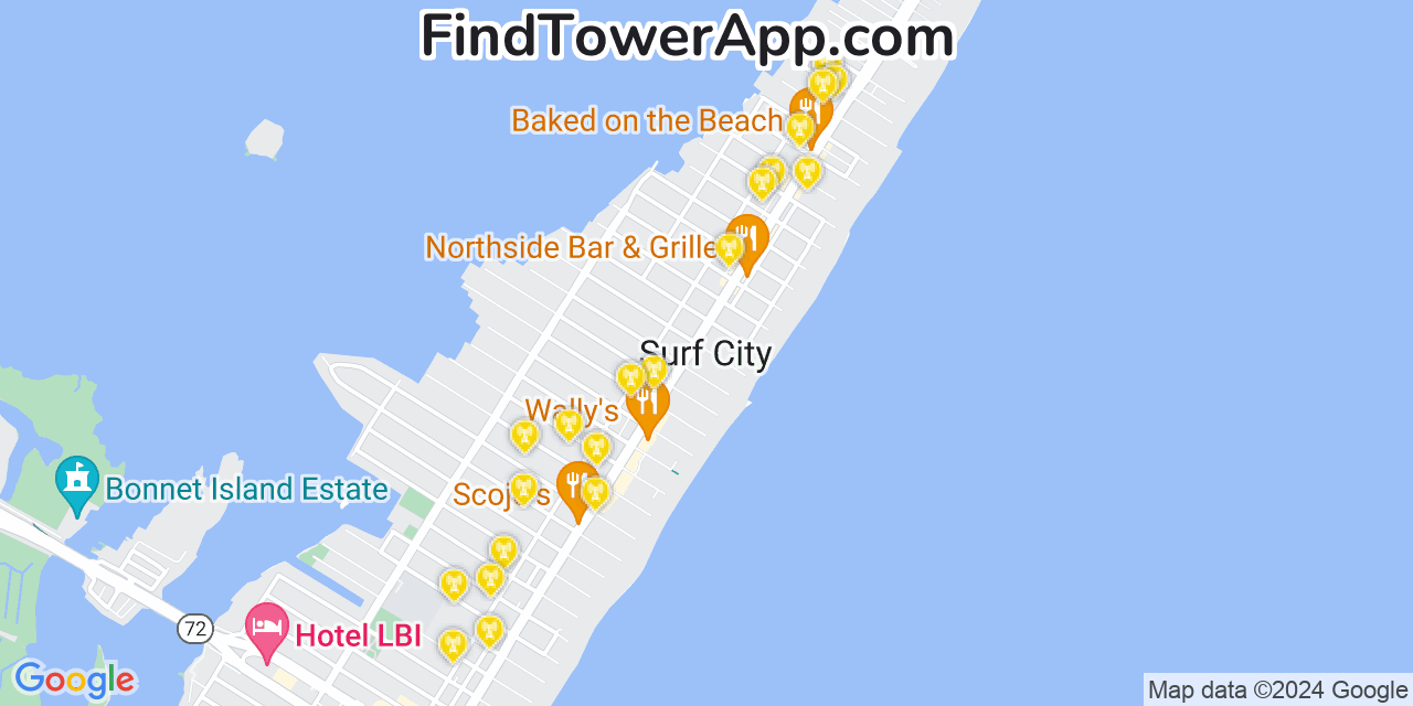 T-Mobile 4G/5G cell tower coverage map Surf City, New Jersey
