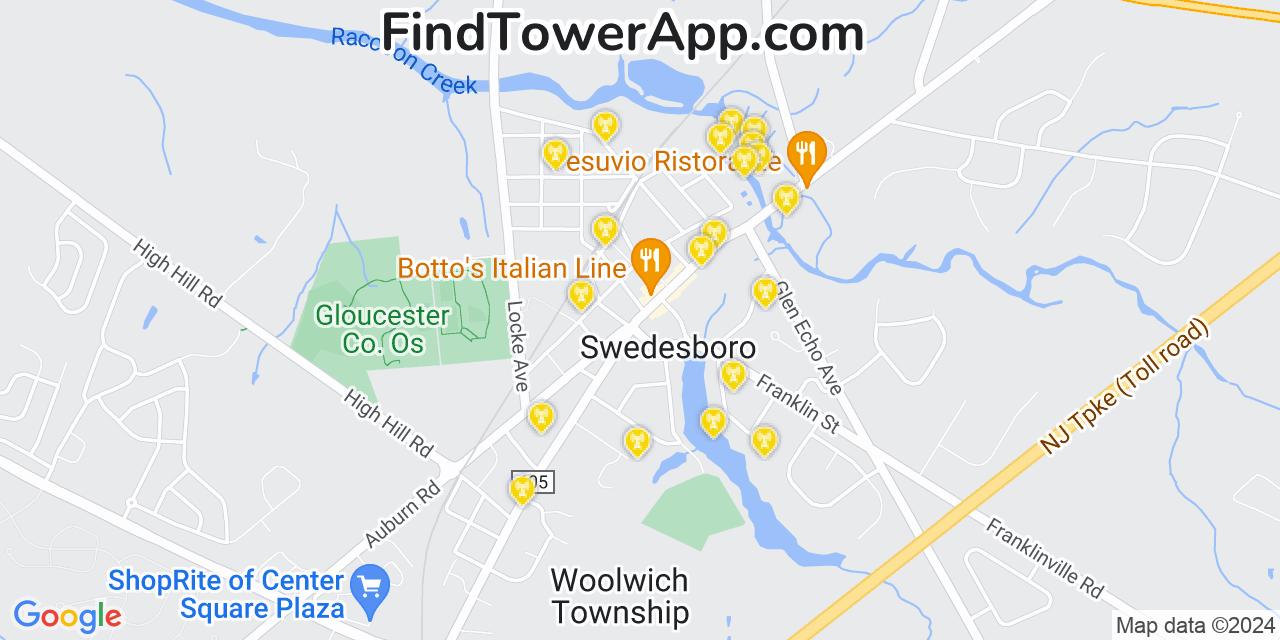 T-Mobile 4G/5G cell tower coverage map Swedesboro, New Jersey
