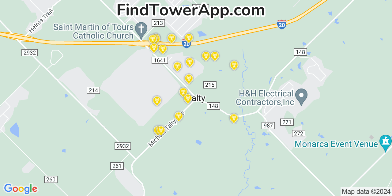 T-Mobile 4G/5G cell tower coverage map Talty, Texas