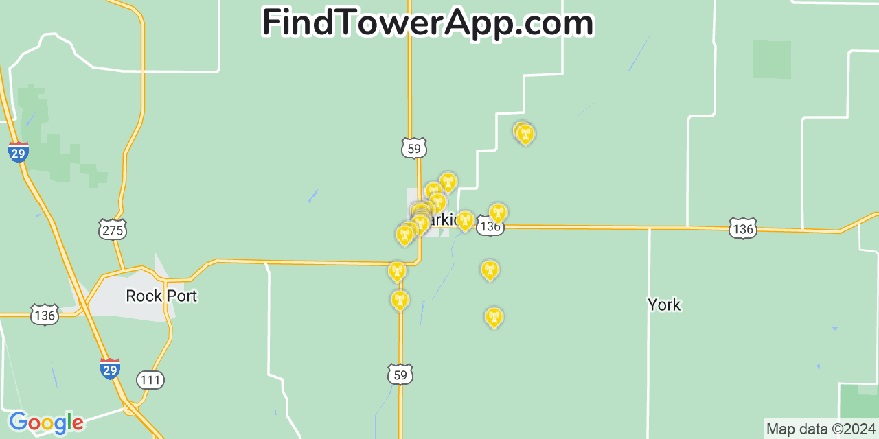 T-Mobile 4G/5G cell tower coverage map Tarkio, Missouri