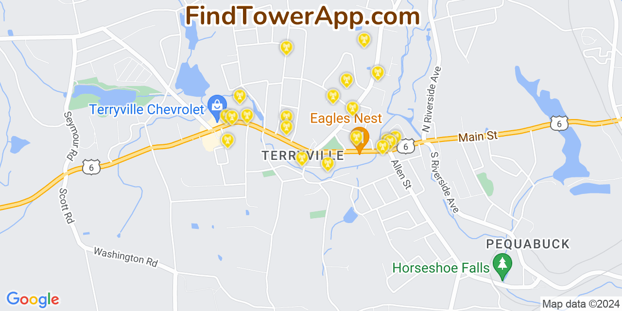 T-Mobile 4G/5G cell tower coverage map Terryville, Connecticut