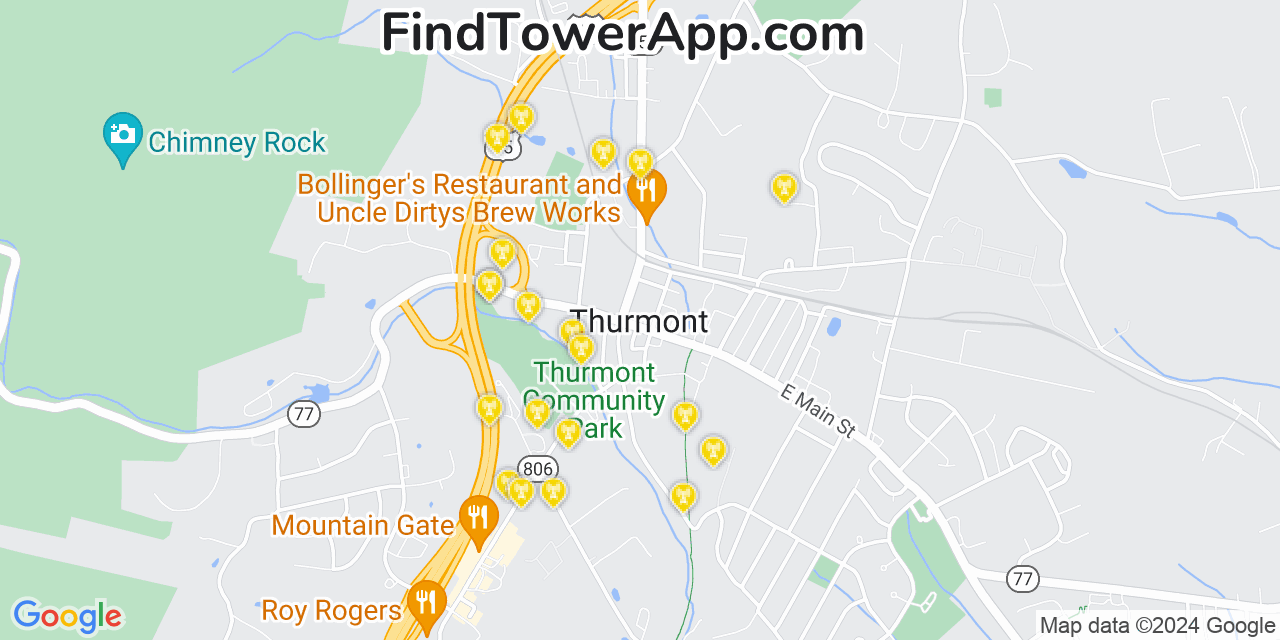 AT&T 4G/5G cell tower coverage map Thurmont, Maryland