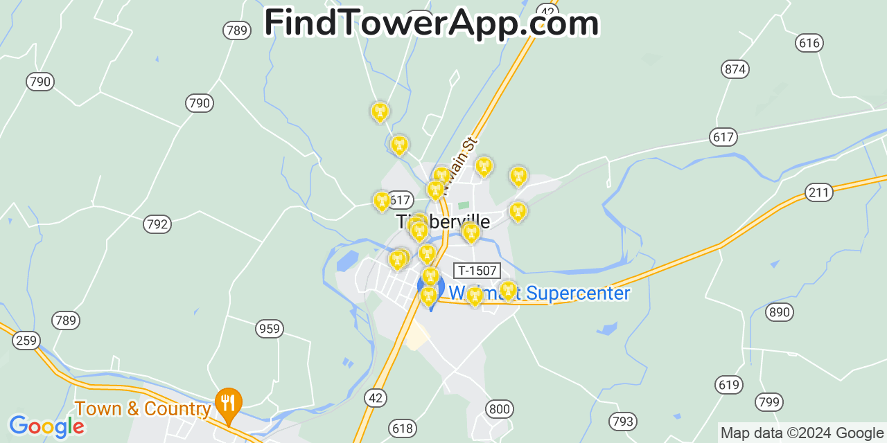 AT&T 4G/5G cell tower coverage map Timberville, Virginia