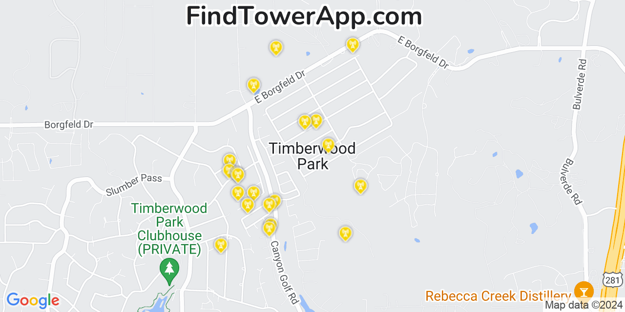 T-Mobile 4G/5G cell tower coverage map Timberwood Park, Texas