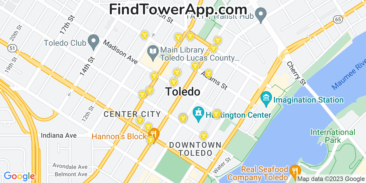 T-Mobile 4G/5G cell tower coverage map Toledo, Ohio