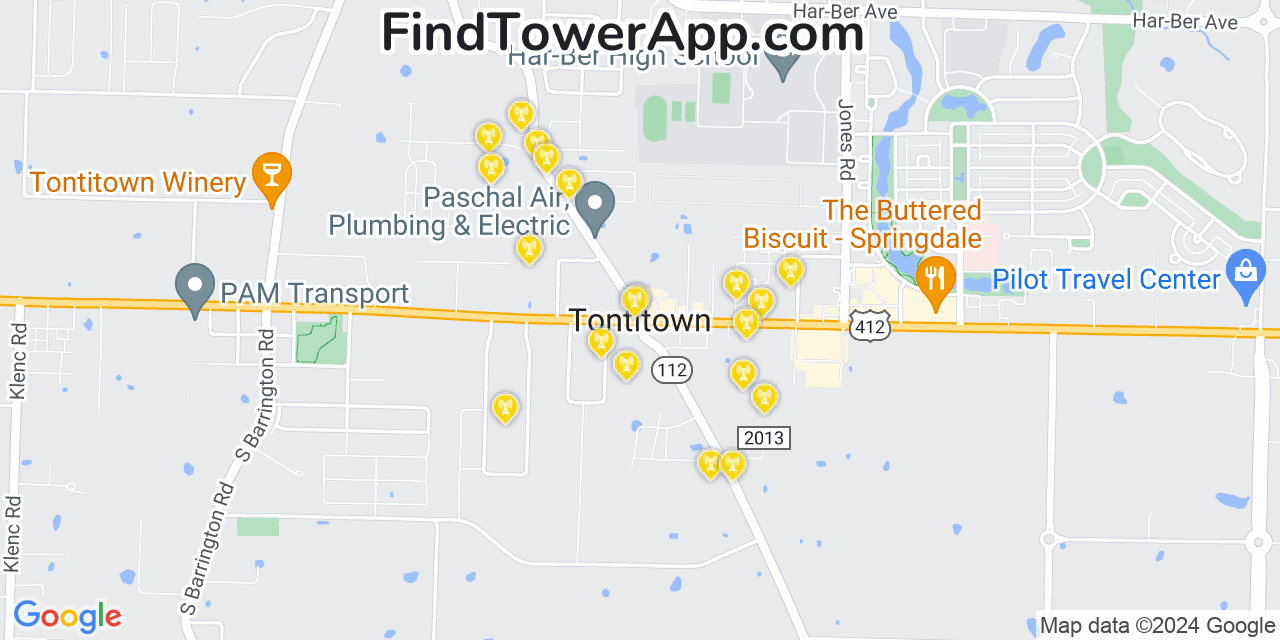 T-Mobile 4G/5G cell tower coverage map Tontitown, Arkansas