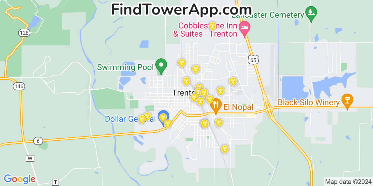 T-Mobile 4G/5G cell tower coverage map Trenton, Missouri