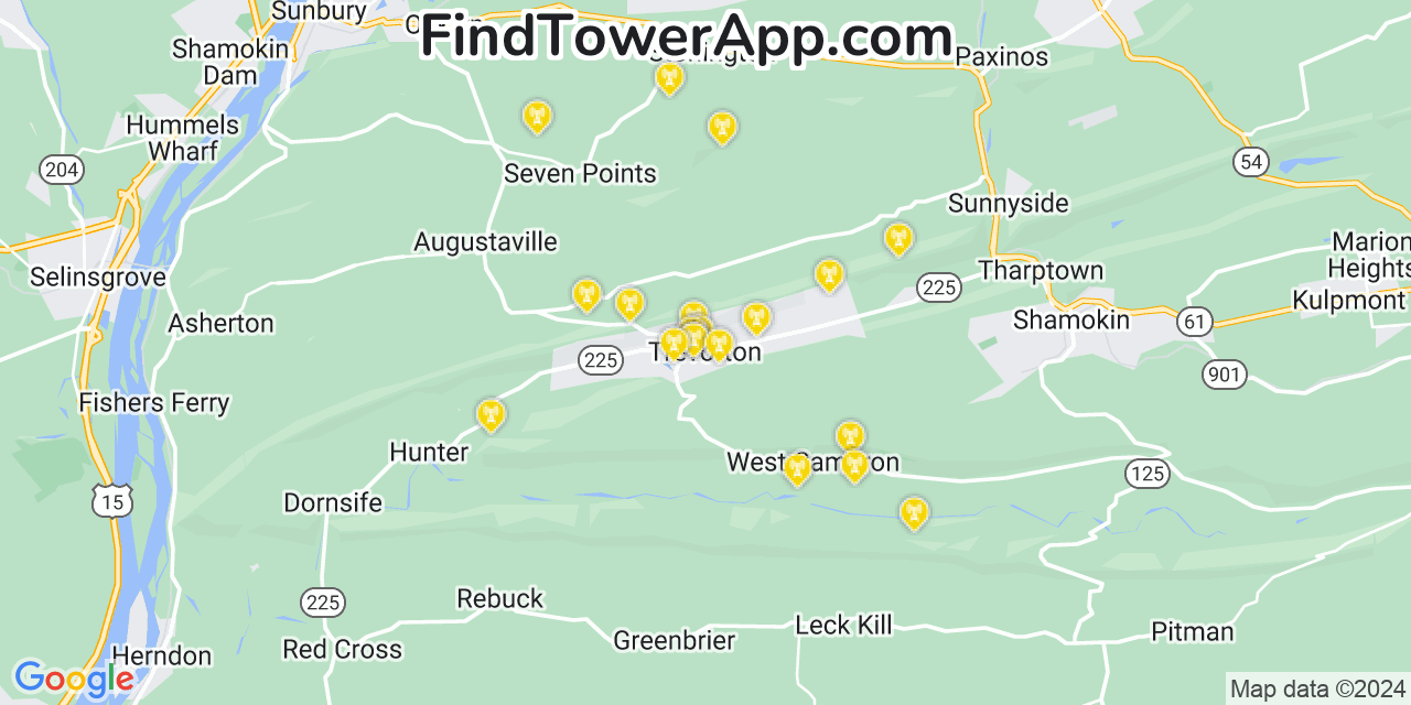 T-Mobile 4G/5G cell tower coverage map Trevorton, Pennsylvania