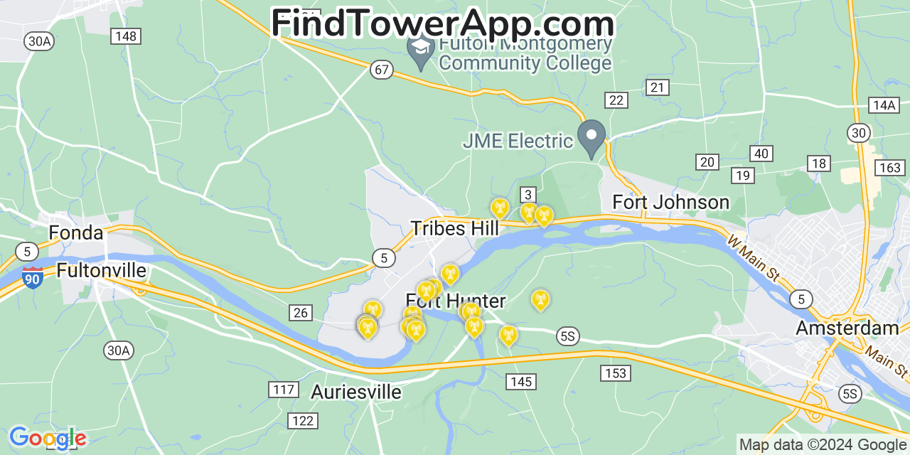 T-Mobile 4G/5G cell tower coverage map Tribes Hill, New York