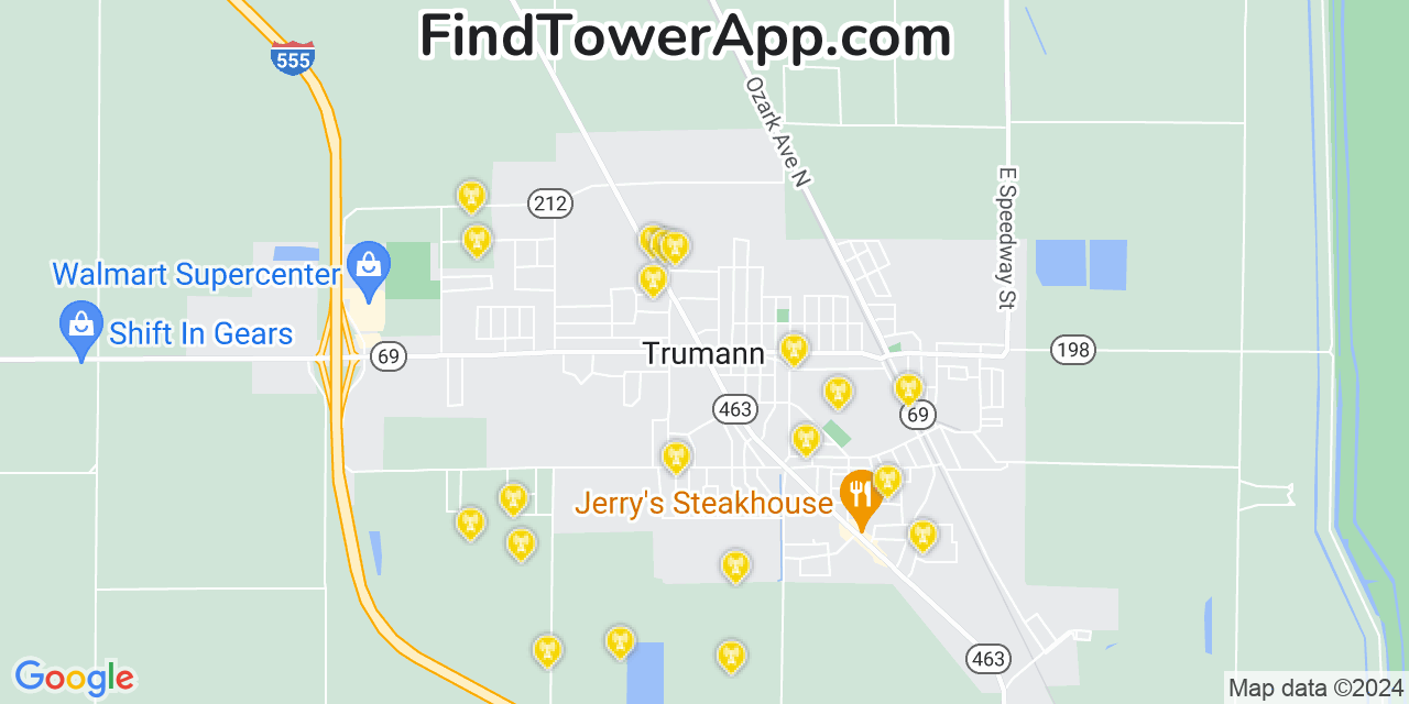 AT&T 4G/5G cell tower coverage map Trumann, Arkansas