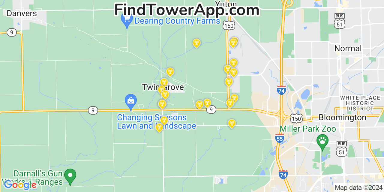 T-Mobile 4G/5G cell tower coverage map Twin Grove, Illinois