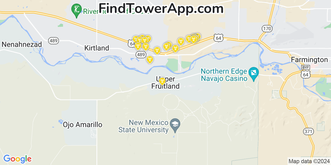 T-Mobile 4G/5G cell tower coverage map Upper Fruitland, New Mexico