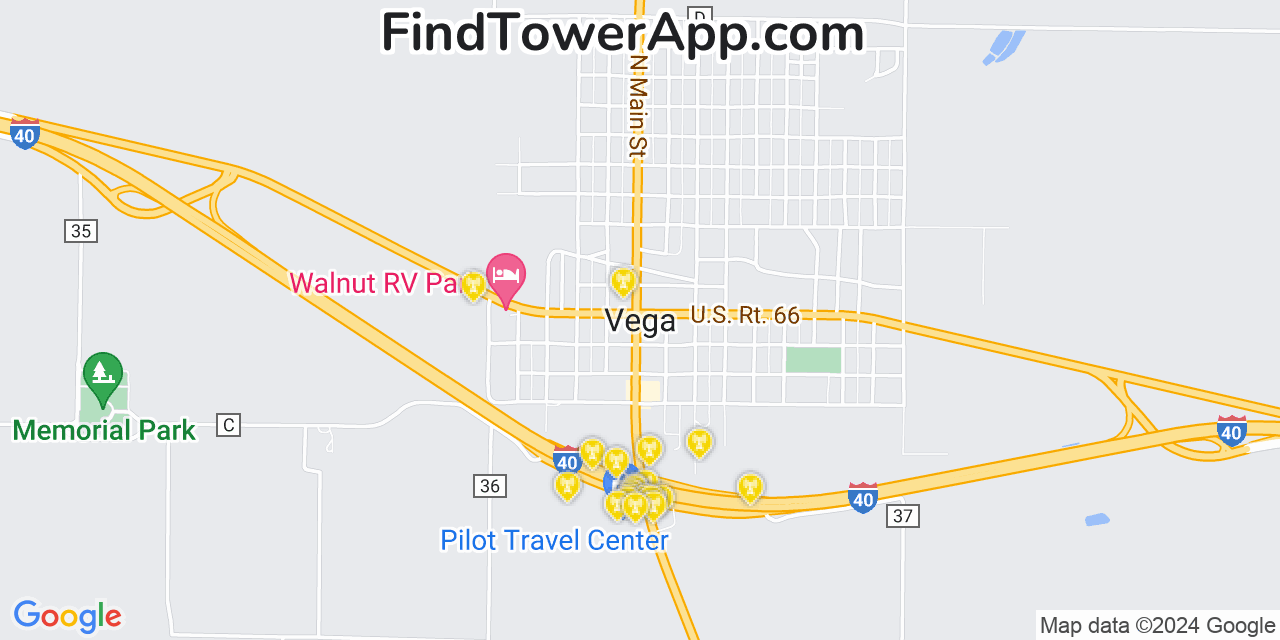 T-Mobile 4G/5G cell tower coverage map Vega, Texas